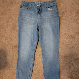 Petite, size 11, mid rise skinny jeans